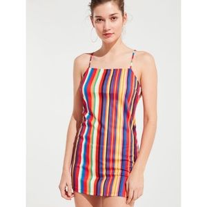 Rainbow stripped fitted dress